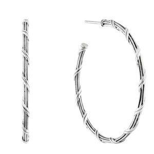 Peter Thomas Roth Designs Fine Jewelry Sterling Silver 1.5" hoop earrings NEW